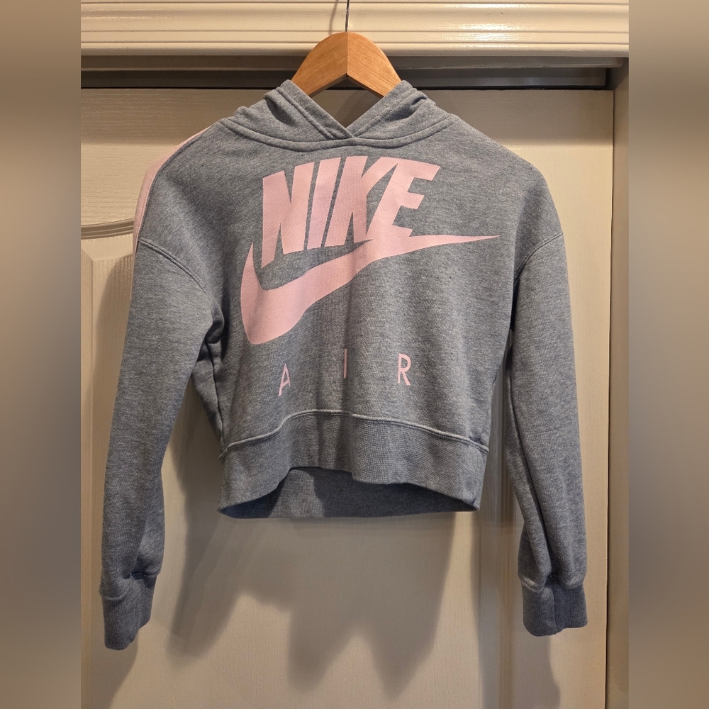 Nike Girl's Gray and Pink Hoodie